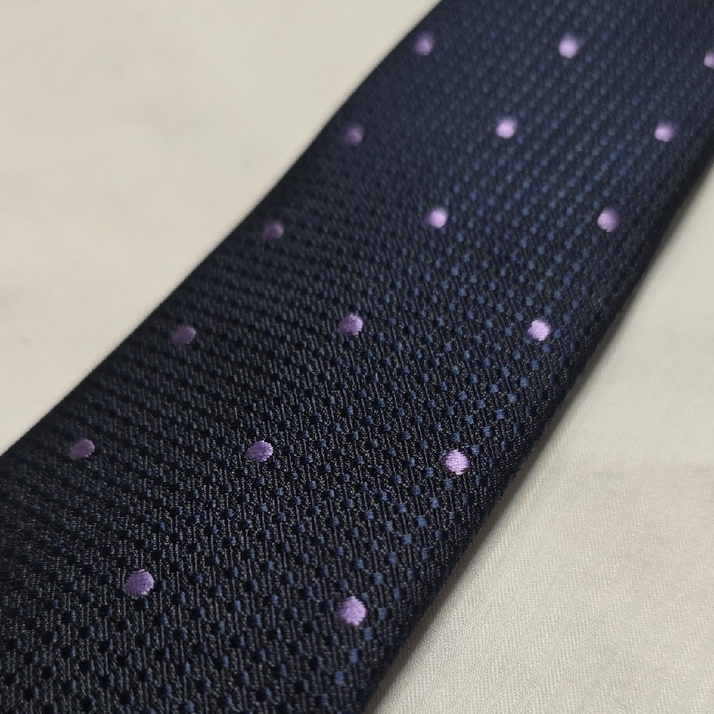 Gymboree Navy Blue Tie with Purple Dots